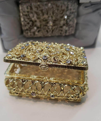 Crystal Aras, Bridal Jewlery Box, Catholic Wedding Arras, Wedding Gift, Unity Coins and Box