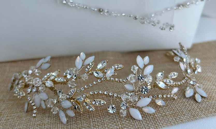 Bridal Vine Headbands, Majestic Bridal Hair Accessories, Romantic Headpieces, Bejeweled Wedding Accessories